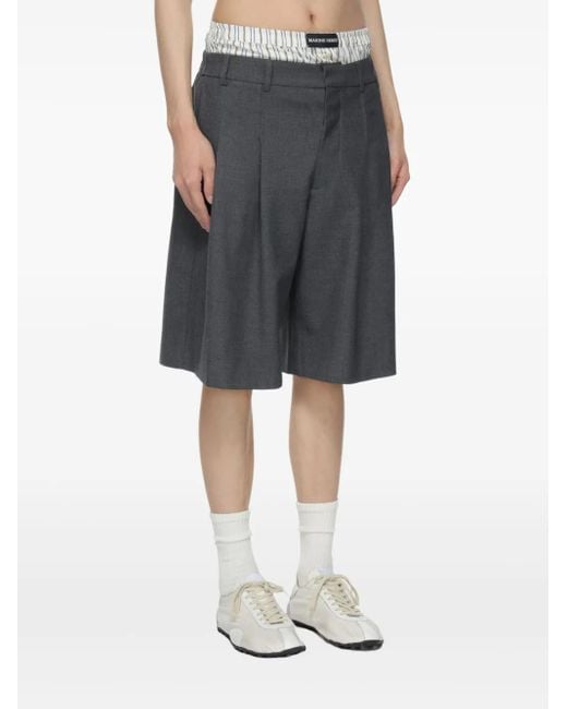 Pantalones cortos de vestir regenerated MARINE SERRE de hombre de color Blue