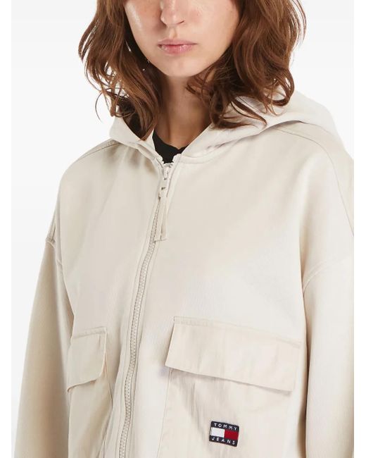 Tommy Hilfiger White Kapuzenjacke Mit Logo