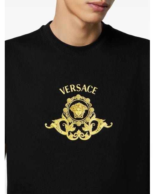 Versace T-Shirt Mit Medusa-Print in Black für Herren