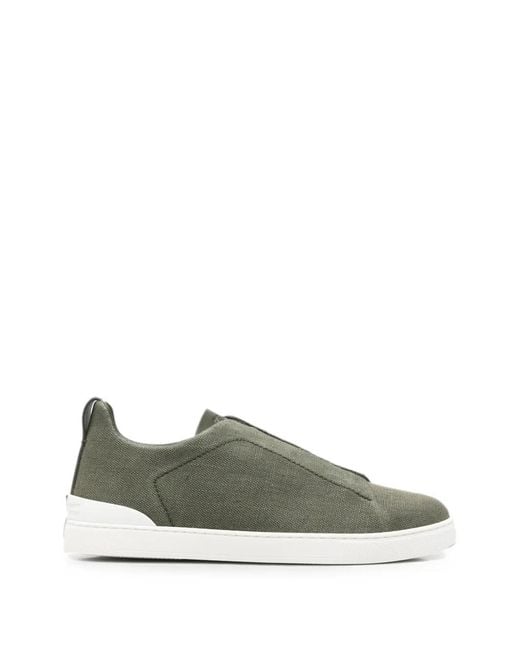 Zegna Green Linen Sneakers for men