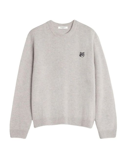 Maison Kitsuné Pullover Mit Fuchs-Stickerei in White für Herren