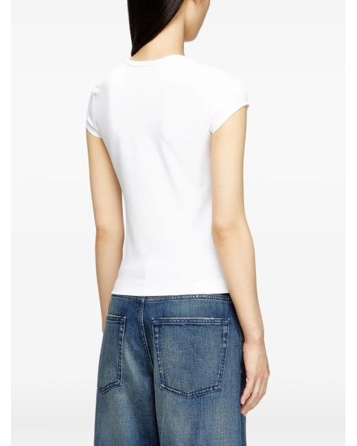 DIESEL White Logo Cotton T-Shirt