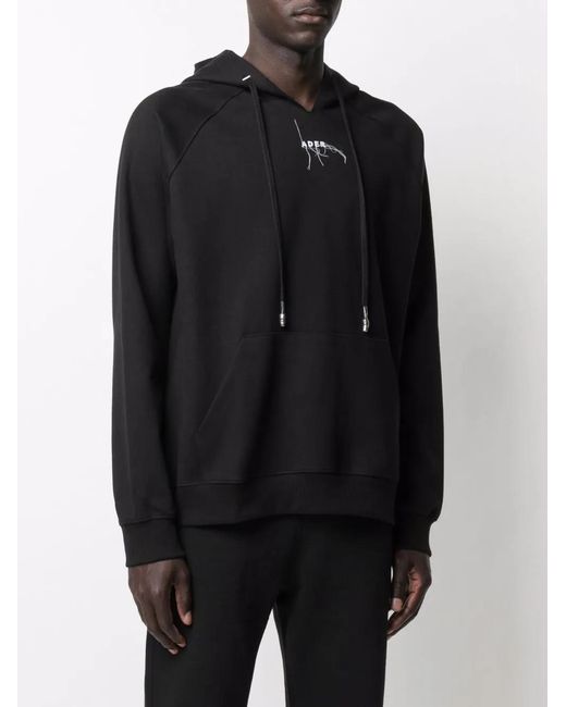Adererror Black Logo Drawstring Hoodie