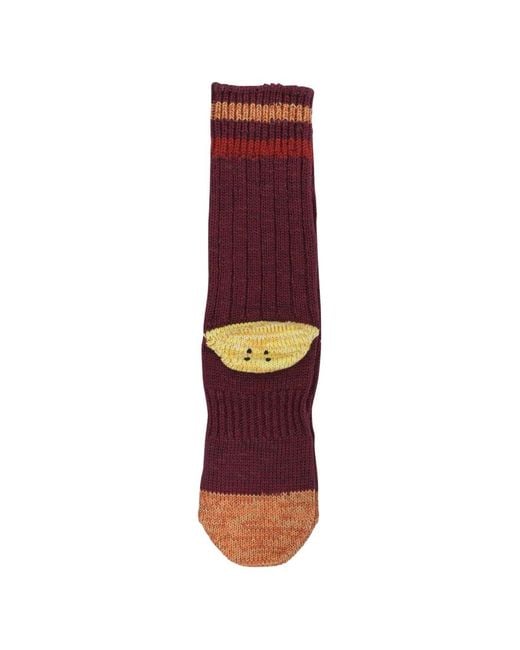 Kapital Red Striped-Trim Socks for men