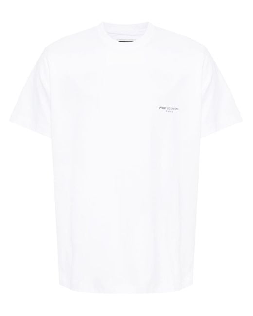 Camiseta con logo estampado Wooyoungmi de hombre de color White