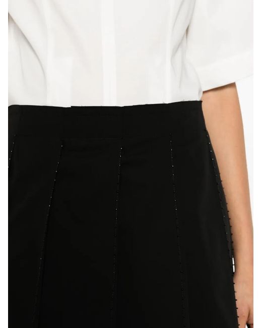 Totême  Black Beaded Pleat Skirt