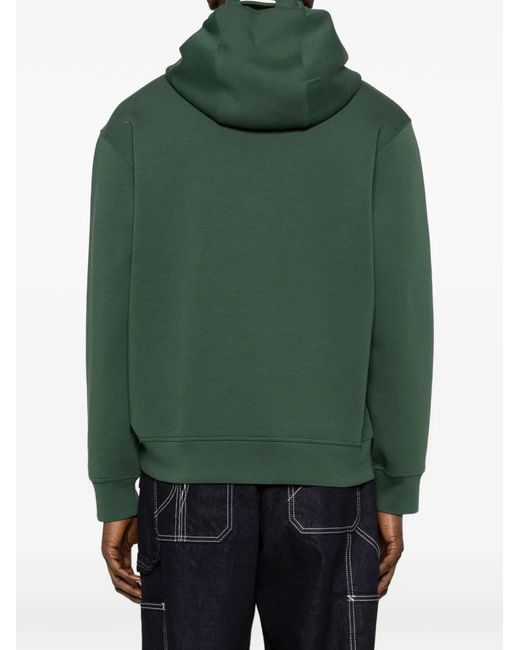Emporio Armani Green Logo-Patch Hoodie for men