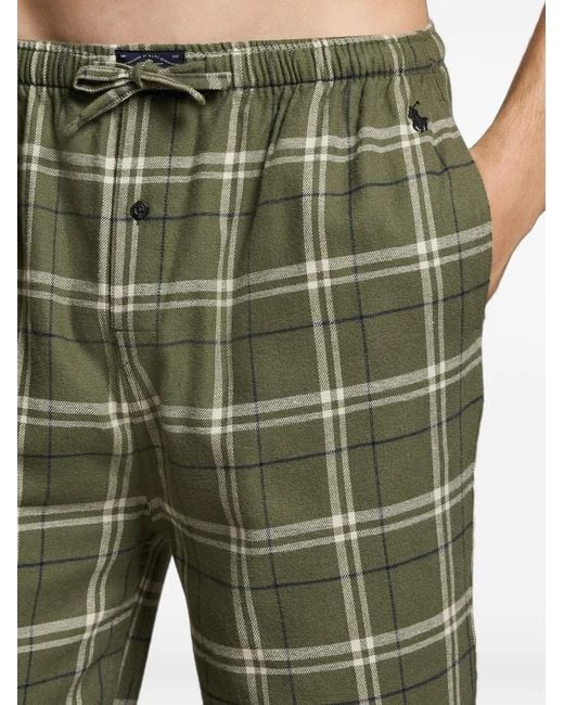 Polo Ralph Lauren Green Plaid Flannel Sleep Set for men