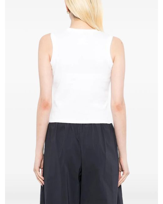 SPORT b. by agnès b. White Dino Logo-Patched Tank Top