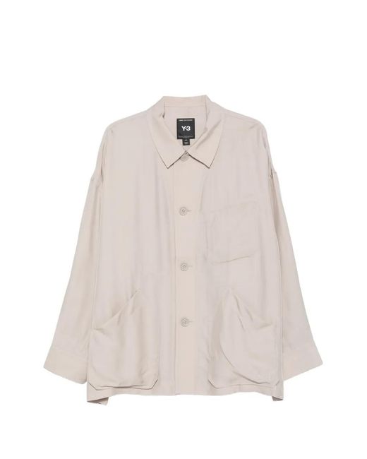 Y-3 White Patch-Pocket Overshirt