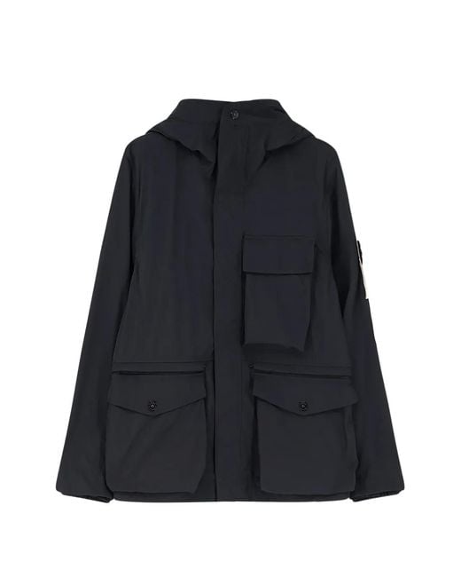 Stone Island Blue Short Parka for men