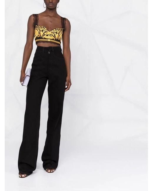 Versace Metallic Baroque-Print Top