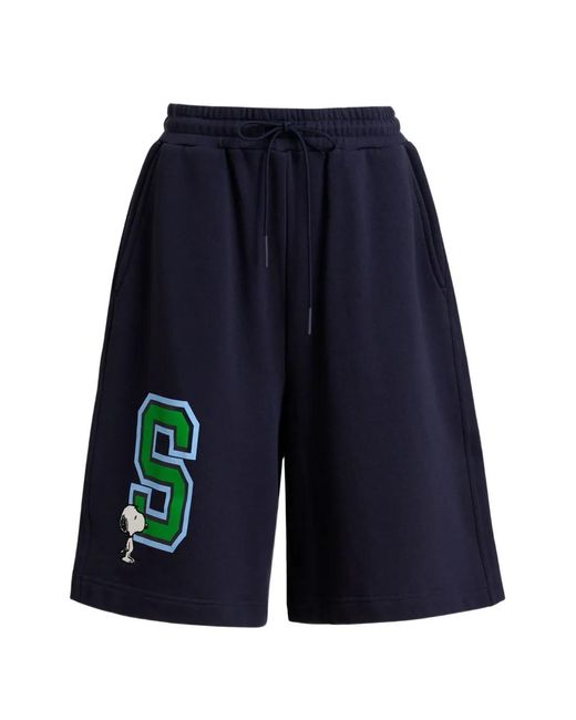 Essentiel Antwerp Blue Peanuts Patch Shorts