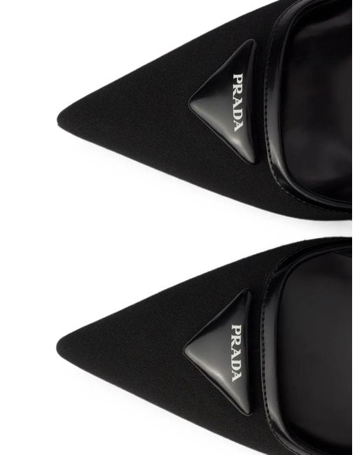 Prada Black Fabric Slingback Pumps