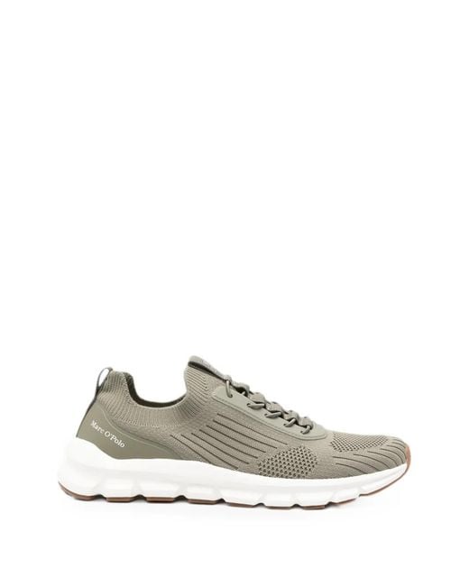 Marc O' Polo White Oliver Knit Lace-Up Sneakers for men