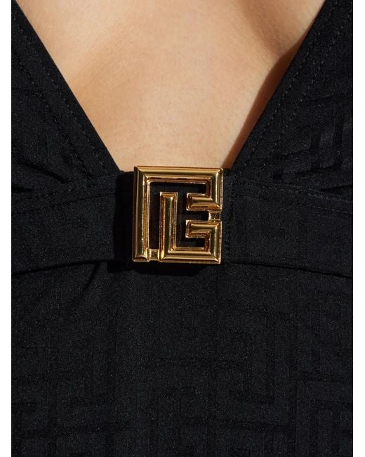 Balmain Badpak Met Monogramprint in het Black