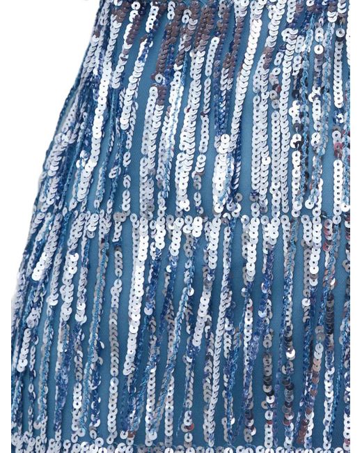 Samsøe & Samsøe Blue Sequin Fringed Mini Dress