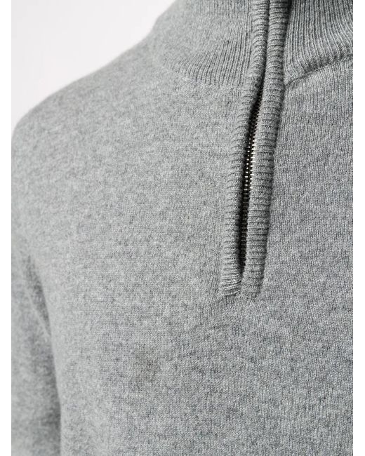 Pringle of Scotland Gray Zipped Neck Fine Knit Jumper for men