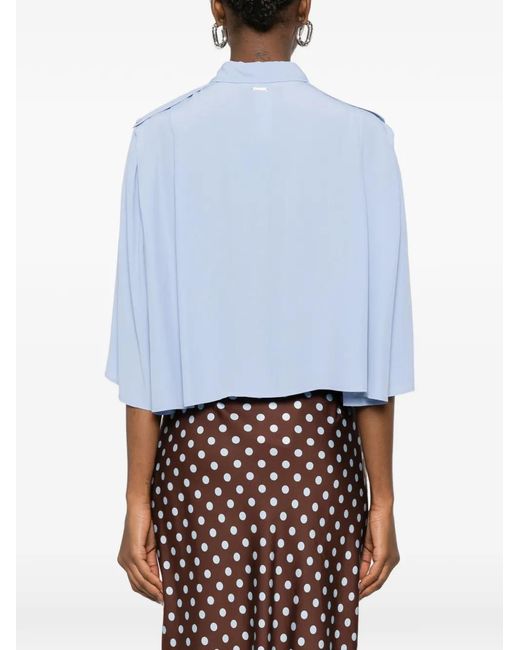 Twinset Blue Button Shoulder Blouse