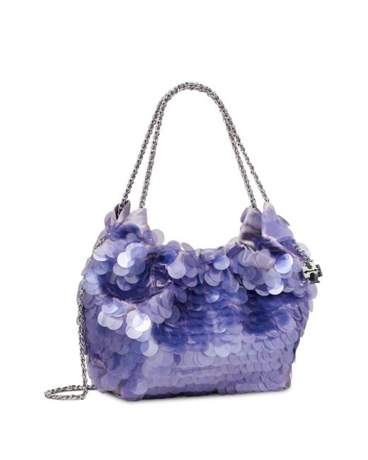 Tory Burch Blue Fleming Mini Hobo Bag