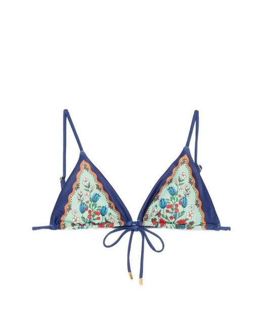 Farm Rio Blue Triangle Bikini Top