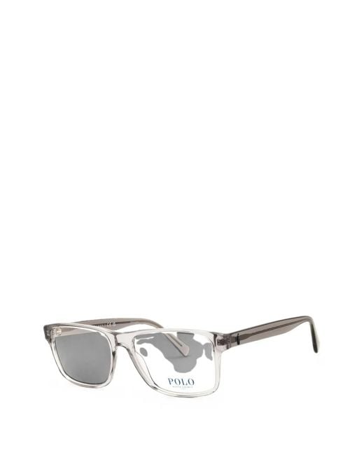 Polo Ralph Lauren White Rectangular-Frame Glasses for men