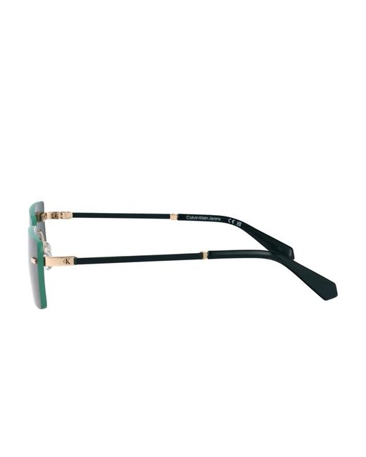 Calvin Klein Green Rectangle-Frame Sunglasses for men