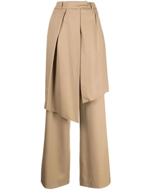Goen.J Natural Panelled Tailored Trousers