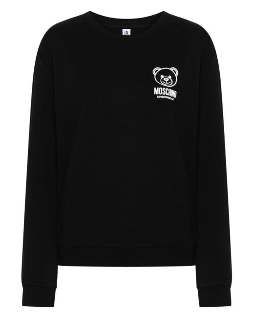 Moschino Black Teddy Bear Motif Sweatshirt