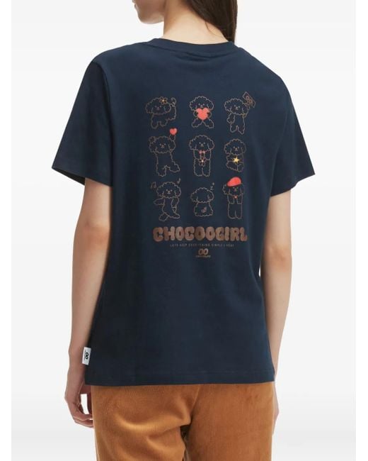 Chocoolate エンブロイダリー Tシャツ Blue