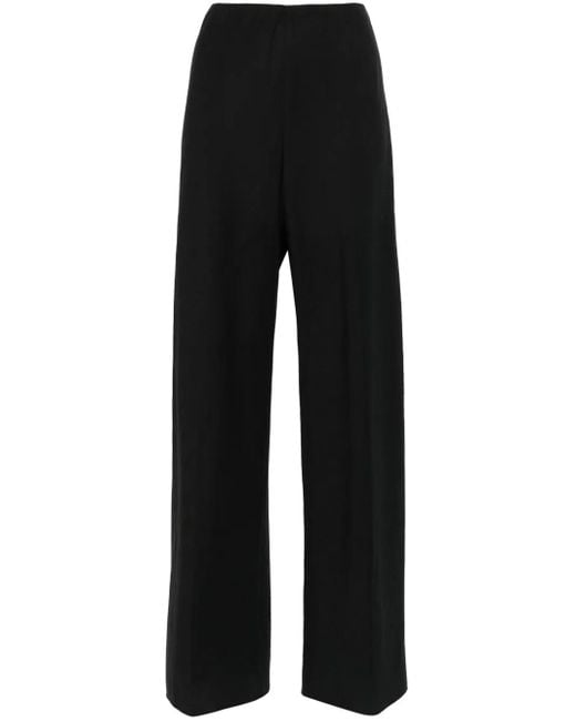 Vince Black High-Waist Straight-Leg Trousers