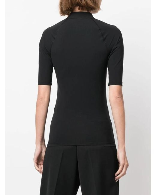 Jil Sander Black Logo-Print Scuba Top