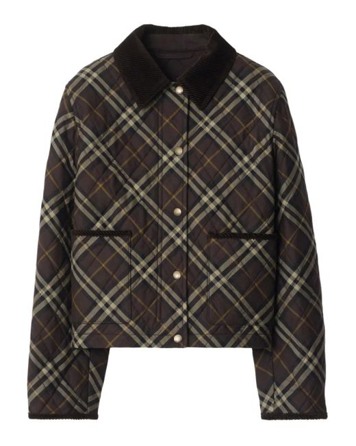 Burberry Geruit Gewatteerd Jack in het Black