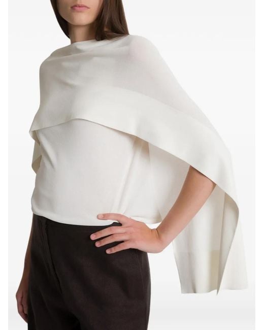 Alberta Ferretti White Cape Shirt