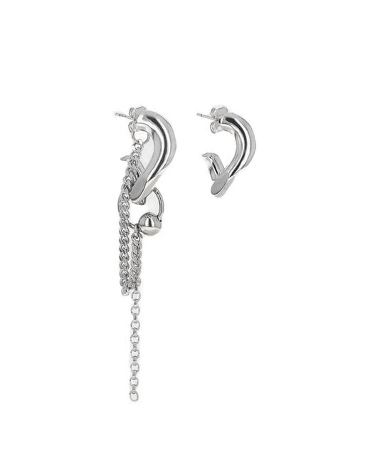 Justine Clenquet White Neil Mismatched Earrings