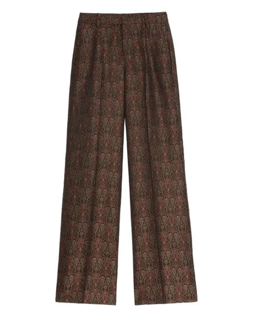 Zadig & Voltaire Brown Panol Paisley-Pattern Trousers