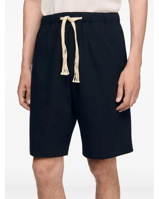 Pantalones cortos de algodón con cordones Sandro de hombre de color Black