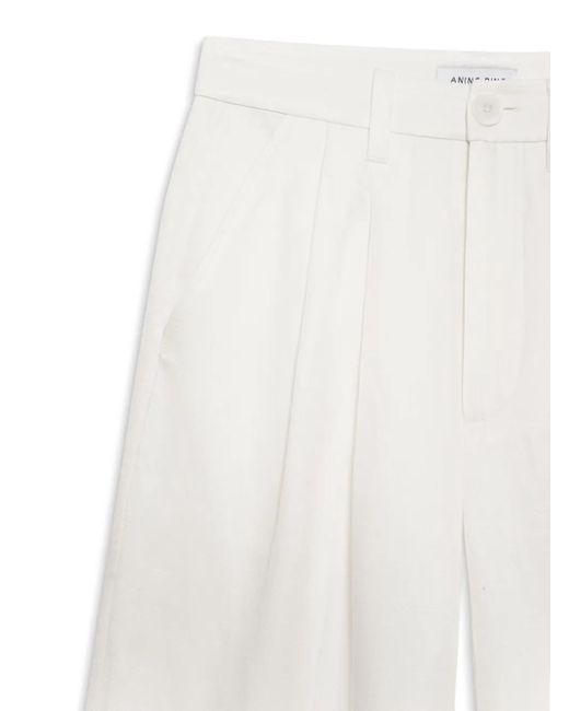 Anine Bing White Carrie Wide-Leg Trousers
