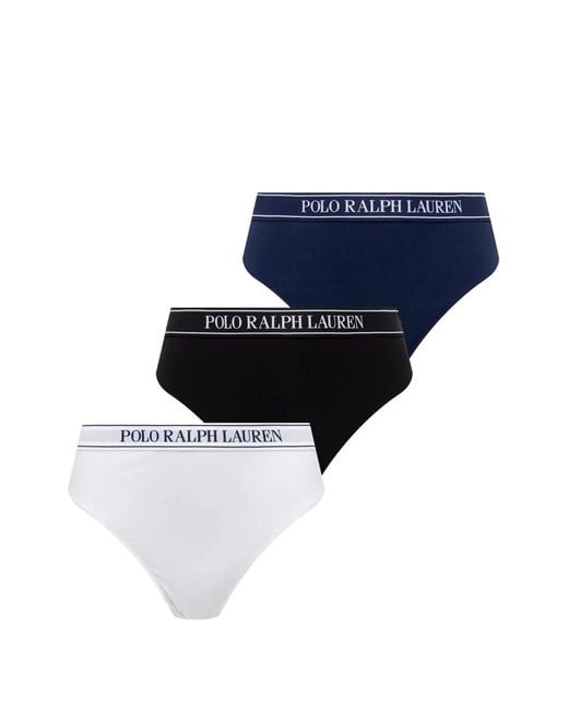 Polo Ralph Lauren Blue Logo-Waistband Ribbed Briefs (Set Of Three)