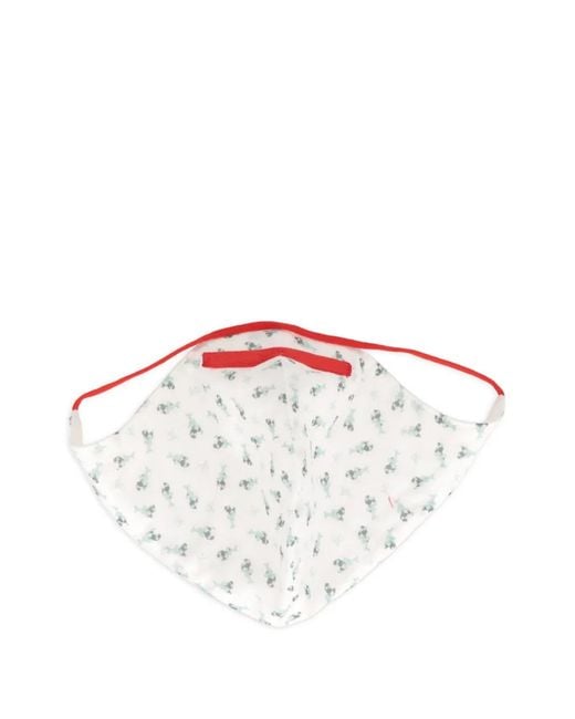 Isaia White Patterned Face Mask for men