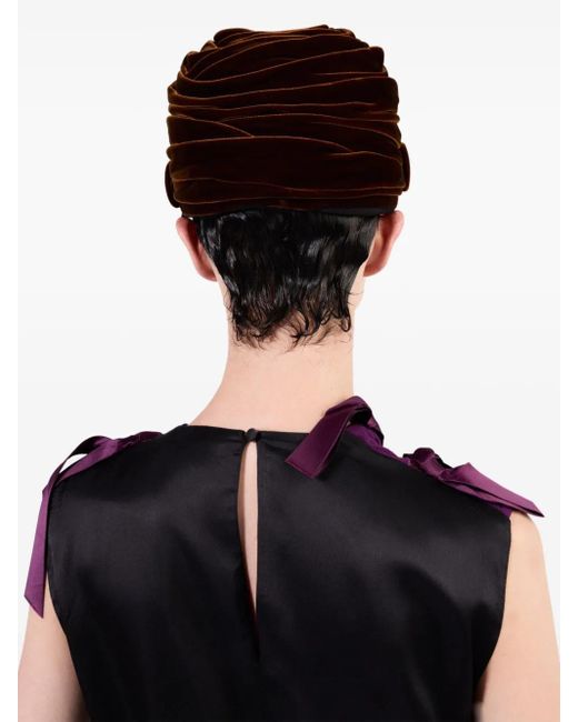 Prada Purple Sablé Bow-Embellished Dress