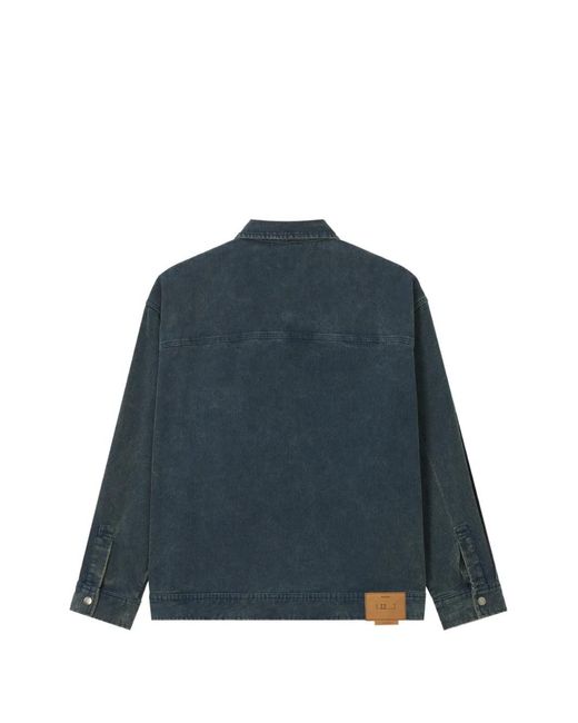 Izzue Blue Corduroy-Texture Patch-Pocket Jacket for men