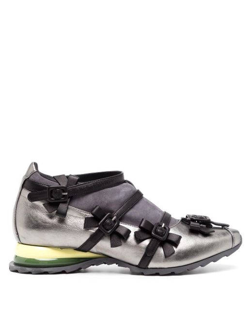 Kiko Kostadinov Gray Side Buckle-fastening Bow Oxford Shoes