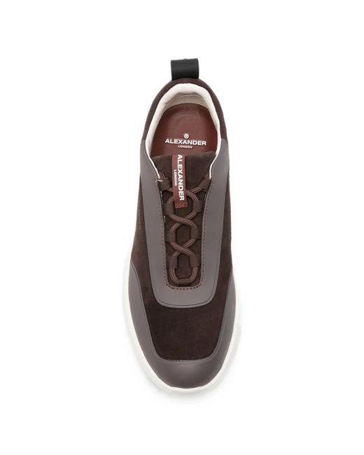 Alexander Smith White Suede Panelled Sneakers for men