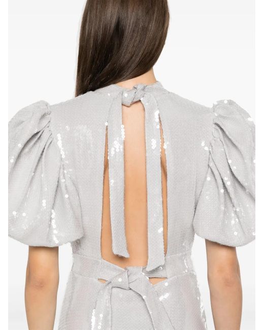 Robe Mi-Longue À Manches Bouffantes ROTATE BIRGER CHRISTENSEN en coloris White