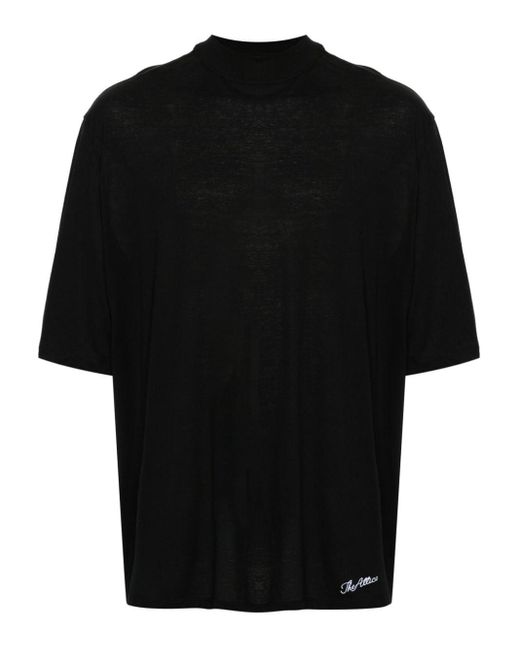 The Attico Black Logo-embroidered Cotton T-shirt