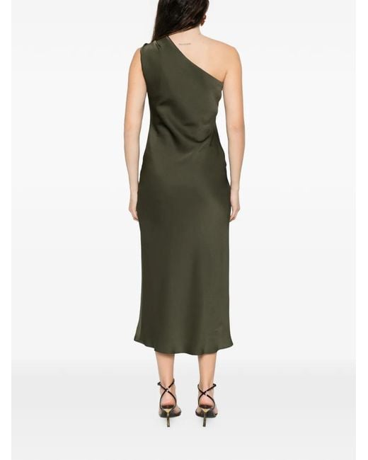 Max Mara Green One-Shoulder Midi Dress