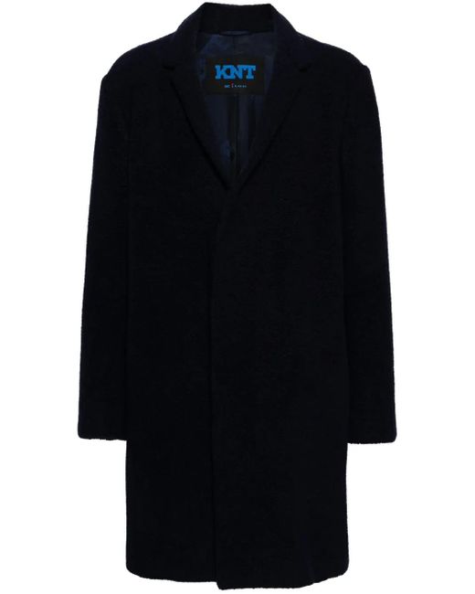 Kiton Black Single-Breasted Fleece Coat for men