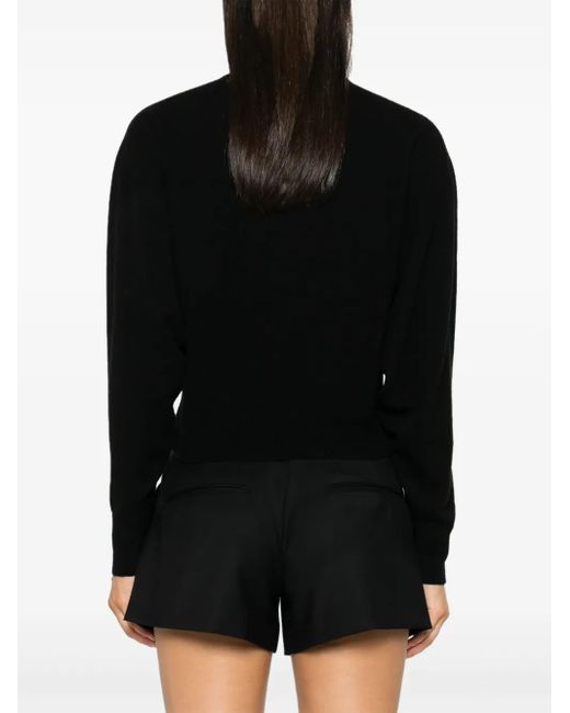 Pinko Black Love Birds-Embroidered Polo Top