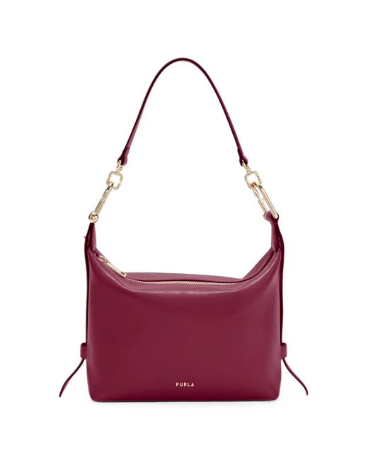 Furla Purple Tonie Leather Tote Bag